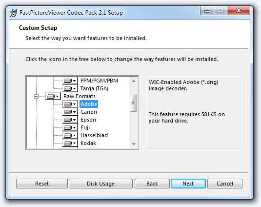 FastPictureViewer Codec Pack Installer Screenshot