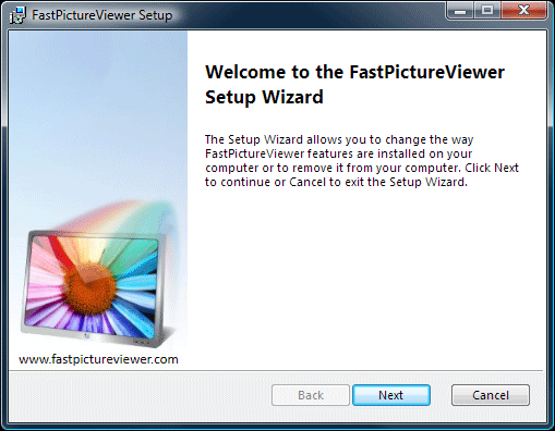 FastPictureViewer Setup - Welcome Page